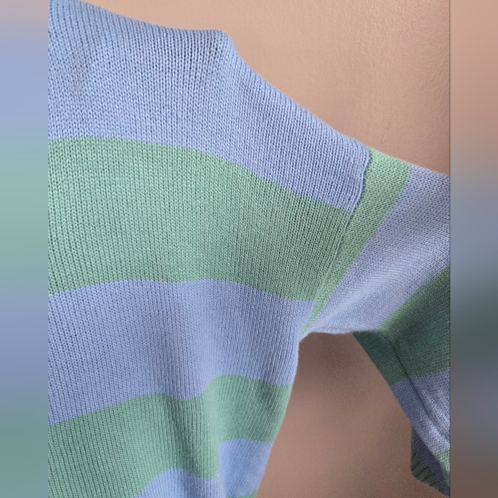 Haptics Pink and Blue Striped Color Block Knit Sweater - Picture 6 of 12